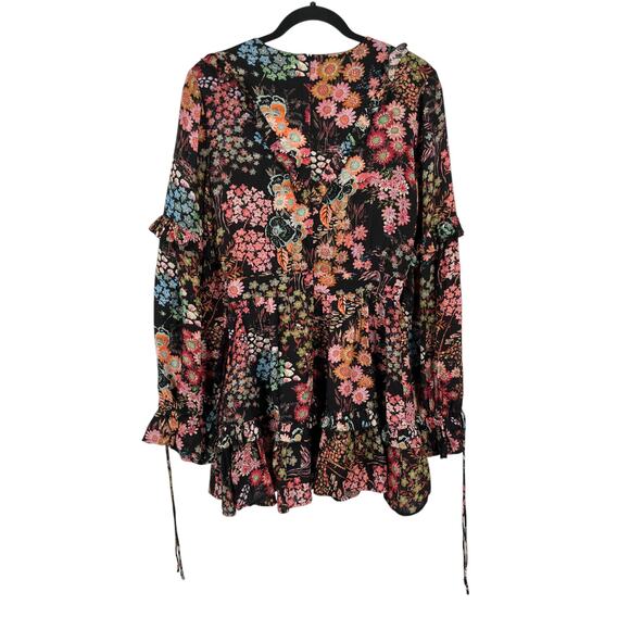 Ted Baker Dress Hendria floral-print ruffled crepe minidress size 2 (US 6) E - Picture 6 of 9